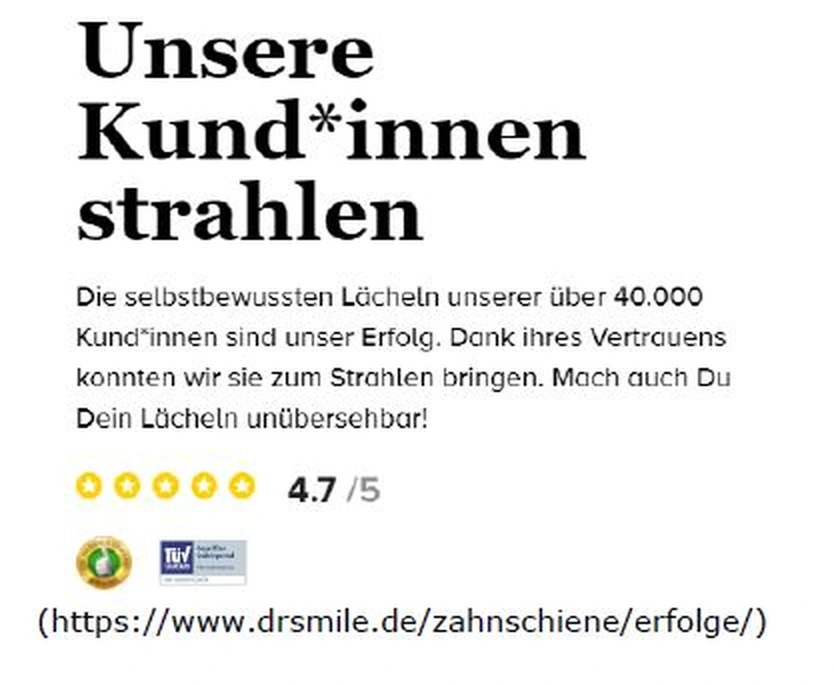 Werbung mit dem Logo des TÜV Saarland